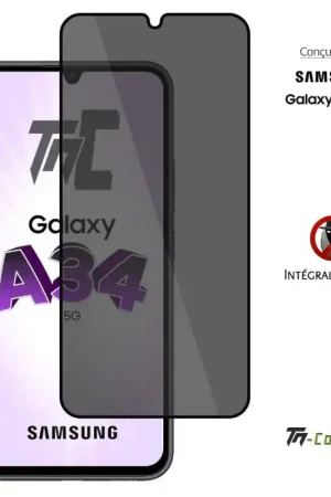 Meilleur Prix Samsung Galaxy A34 5G - Verre trempé Anti-Espions - Intégral Privacy - TM-Concept®