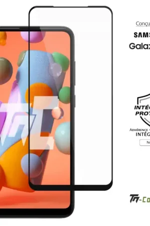 Samsung Galaxy A11 - Verre trempé intégral Protect - Noir - TM-Concept® Satisfait Ou Remboursé