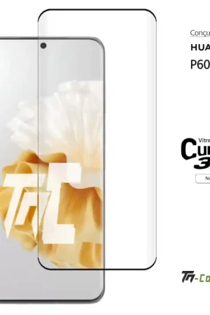 Huawei P60 Pro - Verre trempé 3D incurvé - Noir - TM-Concept® Prix Choc