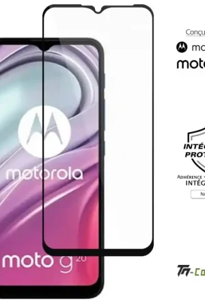 Motorola Moto G20 - Verre trempé intégral Protect - Noir - TM-Concept® Offre Exclusive