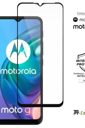 Achat Immédiat Motorola Moto G10 - Verre trempé intégral Protect - Noir - TM-Concept®