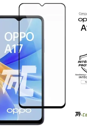 Paiement Sécurisé Oppo A17 - Verre trempé intégral Protect - Noir - TM-Concept®