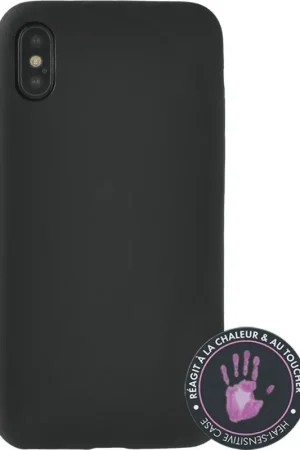 Commander Vite Coque rigide noire Caméléon thermosensible pour iPhone X/XS