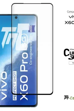 Vivo X60 Pro - Verre trempé 3D incurvé - Noir - TM-Concept® Promotion Saisonnière