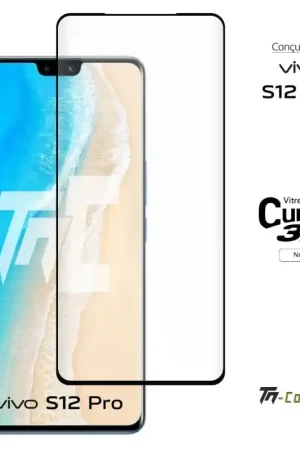 Vivo S12 Pro - Verre trempé 3D incurvé - Noir - TM-Concept® Nouvel Arrivage