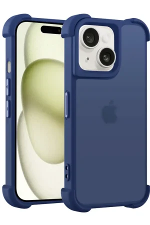 Coverzs Coque antichoc mate iPhone 15 (bleu foncé) Petit Prix