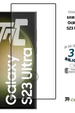 Bon Plan Samsung Galaxy S23 Ultra - Verre trempé incurvé 3D Silicone FingerPrint - TM-Concept®