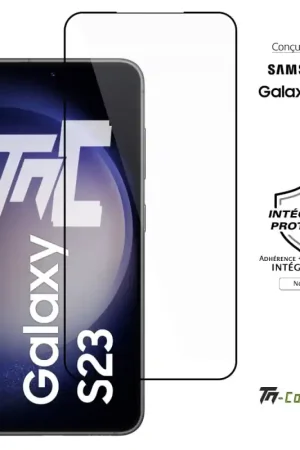 Remise Samsung Galaxy S23 - Verre trempé intégral Protect - Noir - TM-Concept®
