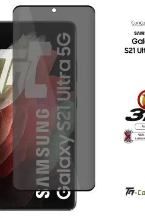 Produit De Marque Samsung Galaxy S21 Ultra - Verre trempé 3D Privacy (teinté anti-espion) - TM-Concept®