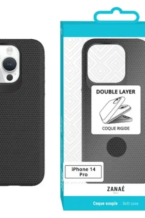 Prix Choc Coque Double Layer pour iPhone 14 Pro - Noir