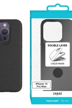 Coque Double Layer pour iPhone 14 Pro Max Noir Dernier Modèle