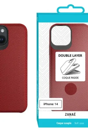 Prix Choc Coque Double Layer pour iPhone 14 Rouge