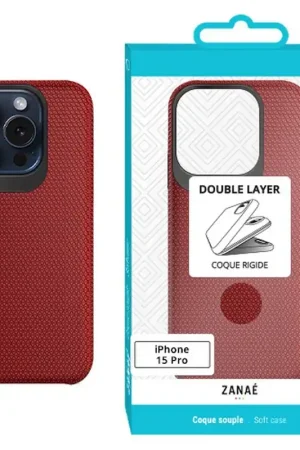 Coque Double Layer pour iPhone 15 Pro Rouge Acheter En Ligne