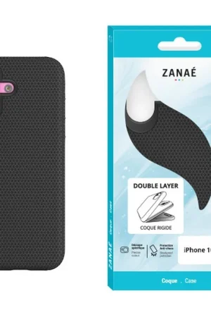 Usine Directe Coque Double Layer pour iPhone 16 Plus Noir