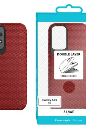 Prix Cassé Coque Double Layer Rouge Galaxy A73 5G