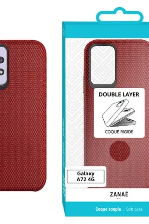 Réduction Coque Double Layer Rouge pour Galaxy A72 4G