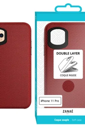 Coque Double Layer Rouge pour iPhone 11 Pro Retour Gratuit