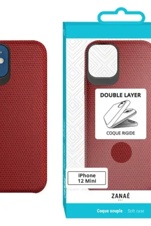 Coque Double Layer Rouge pour iPhone 12 Mini Vente Flash