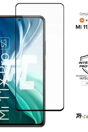 Xiaomi Mi 11X Pro - Verre trempé intégral Protect - Noir - TM-Concept® Offre Spéciale