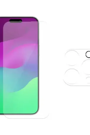 Olixar Tempered Glass Screen Protector & Camera Protector - For iPhone 15 Pro Max Prix Réduit