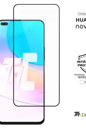 Huawei Nova 8i - Verre trempé intégral Protect - Noir - TM-Concept® Vente Directe