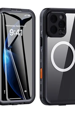 Coque étanche noire pour iPhone 16 Pro Vente Flash