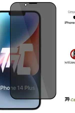 Promotion Apple iPhone 14 Plus - Verre trempé Anti-Espions - Intégral Privacy - TM-Concept®
