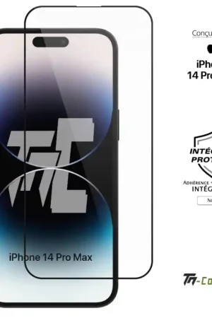 Apple iPhone 14 Pro Max - Verre trempé intégral Protect - Noir - TM-Concept® Meilleure Vente