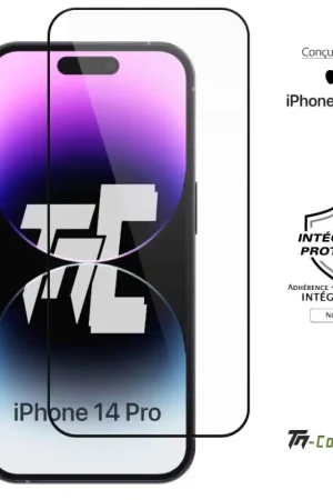 Bon Marché Apple iPhone 14 Pro - Verre trempé intégral Protect - Noir - TM-Concept®