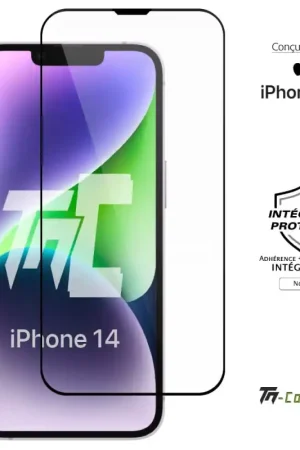 Pas Cher Apple iPhone 14 - Verre trempé intégral Protect - Noir - TM-Concept®