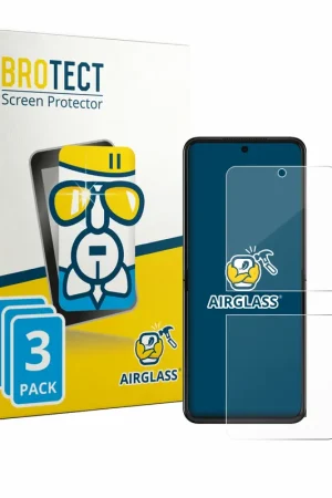 3 Pièces BROTECT AirGlass Protection d'écran en verre pour Motorola Razr 70 Plus Produit De Marque