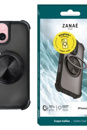 Coque Galileo MagSafe pour iPhone 15 Noir Nouveauté
