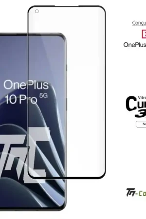 OnePlus 10 Pro - Verre trempé 3D incurvé - Noir - TM-Concept® Nouvel Arrivage