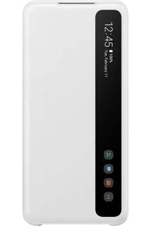 Folio Samsung G S20 Clear View Cover Blanc Samsung Authentique