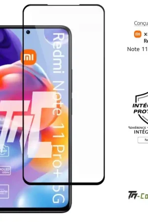 Xiaomi Redmi Note 11 Pro Plus 5G - Verre trempé intégral Protect - Noir - TM-Concept® Must-Have
