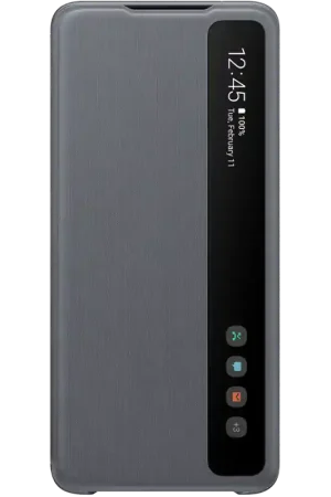 Expédié Aujourd’hui Folio Samsung G S20 Ultra Clear View Cover Gris Samsung