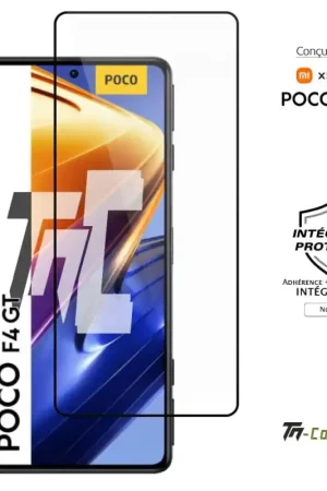 Dernier Modèle Xiaomi Poco F4 GT - Verre trempé intégral Protect - Noir - TM-Concept®