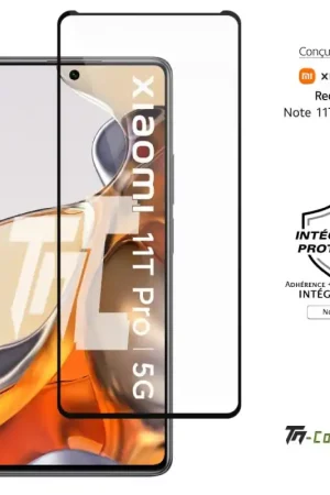 Xiaomi Redmi Note 11T Pro - Verre trempé intégral Protect - Noir - TM-Concept® Quantité Limitée