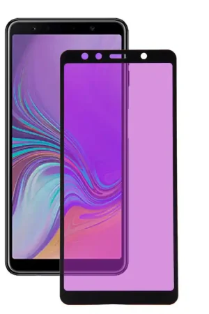 Verre Trempé Complet Anti Blue-Ray Noir pour Samsung Galaxy A7 2018 Achat Immédiat
