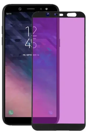 Soldes Verre Trempé Complet Anti Blue-Ray Noir pour Samsung Galaxy A6 2018
