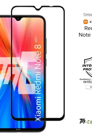 Livraison Gratuite Xiaomi Redmi Note 8 2021 - Verre trempé intégral Protect - Noir - TM-Concept®