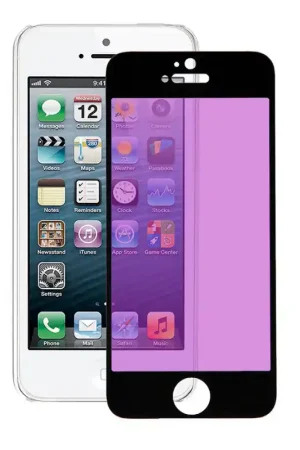 Verre Trempé Complet Anti Blue-Ray Noir pour iPhone 5S Offre Exclusive