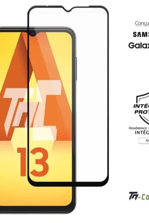 Samsung Galaxy A13 - Verre trempé intégral Protect Noir - adhérence 100% nano-silicone - TM-Concept® Solde