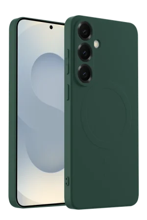 Pas Cher ShieldCase Coque arrière MagSafe en silicone Samsung Galaxy S25 Plus (vert foncé)