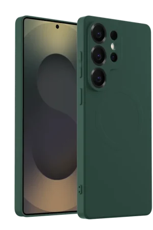 Paiement Sécurisé ShieldCase Coque arrière MagSafe en silicone Samsung Galaxy S25 Ultra (vert foncé)
