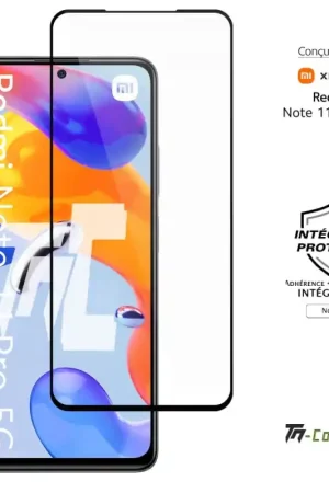 Populaire Xiaomi Redmi Note 11 Pro 5G - Verre trempé intégral Protect - Noir - TM-Concept®