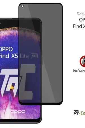 Oppo Find X5 Lite - Verre trempé Anti-Espions - Intégral Privacy - TM-Concept® Réduction