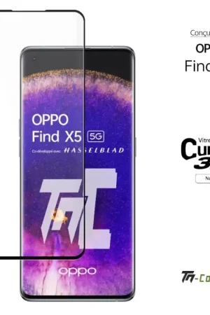 Authentique Oppo Find X5 - Verre trempé 3D incurvé - Noir - TM-Concept®