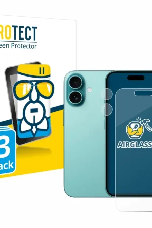 3 Pièces BROTECT AirGlass Protection d'écran en verre pour Apple iPhone 16 (Avant+Caméra) Top Vente