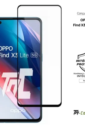 Oppo Find X3 Lite - Verre trempé intégral Protect - Noir - TM-Concept® Affaire À Saisir